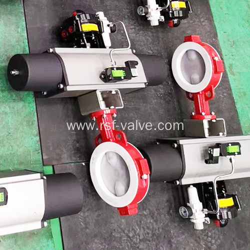 Pneumatic Actuated PTFE Butterfly Valve